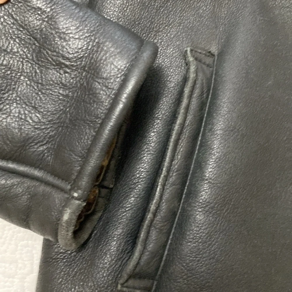 Real Shearling Vintage Aviator Jacket XL - Picture 14 of 15